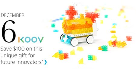 DECEMBER 6 | Young ones can learn coding and robotics with KOOV | Save $100 on this unique gift for future innovators*