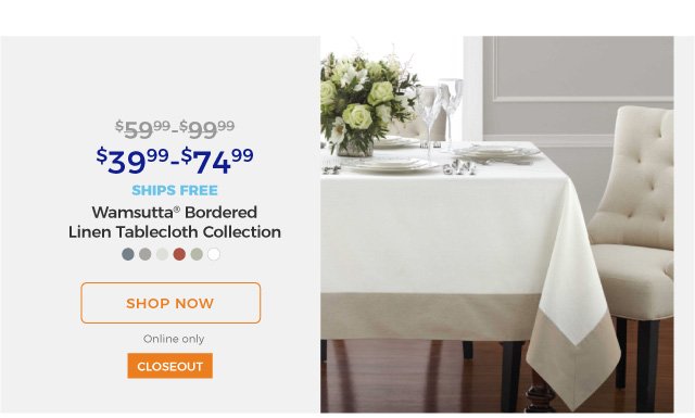 Wamsutta(R) Bordered Linen Tablecloth Collection | $39.99-$74.99 | closeout | ships free | shop now | online only