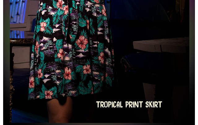 Tropical Print Skirt
