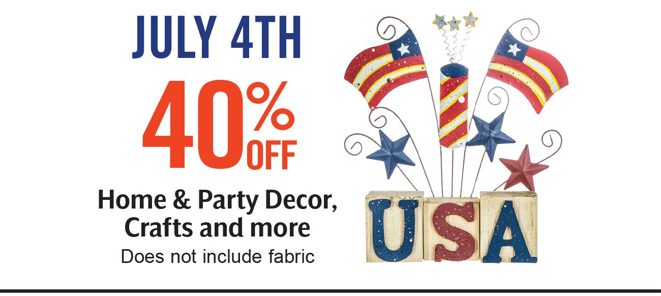 40% Off July 4th Decor