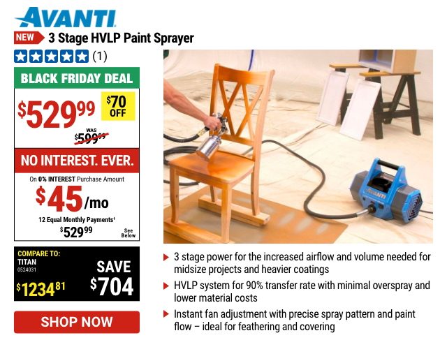 Avanti 3 Stage HVLP Paint Sprayer