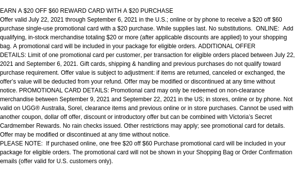 Reward Card Earn - Starting 7/22