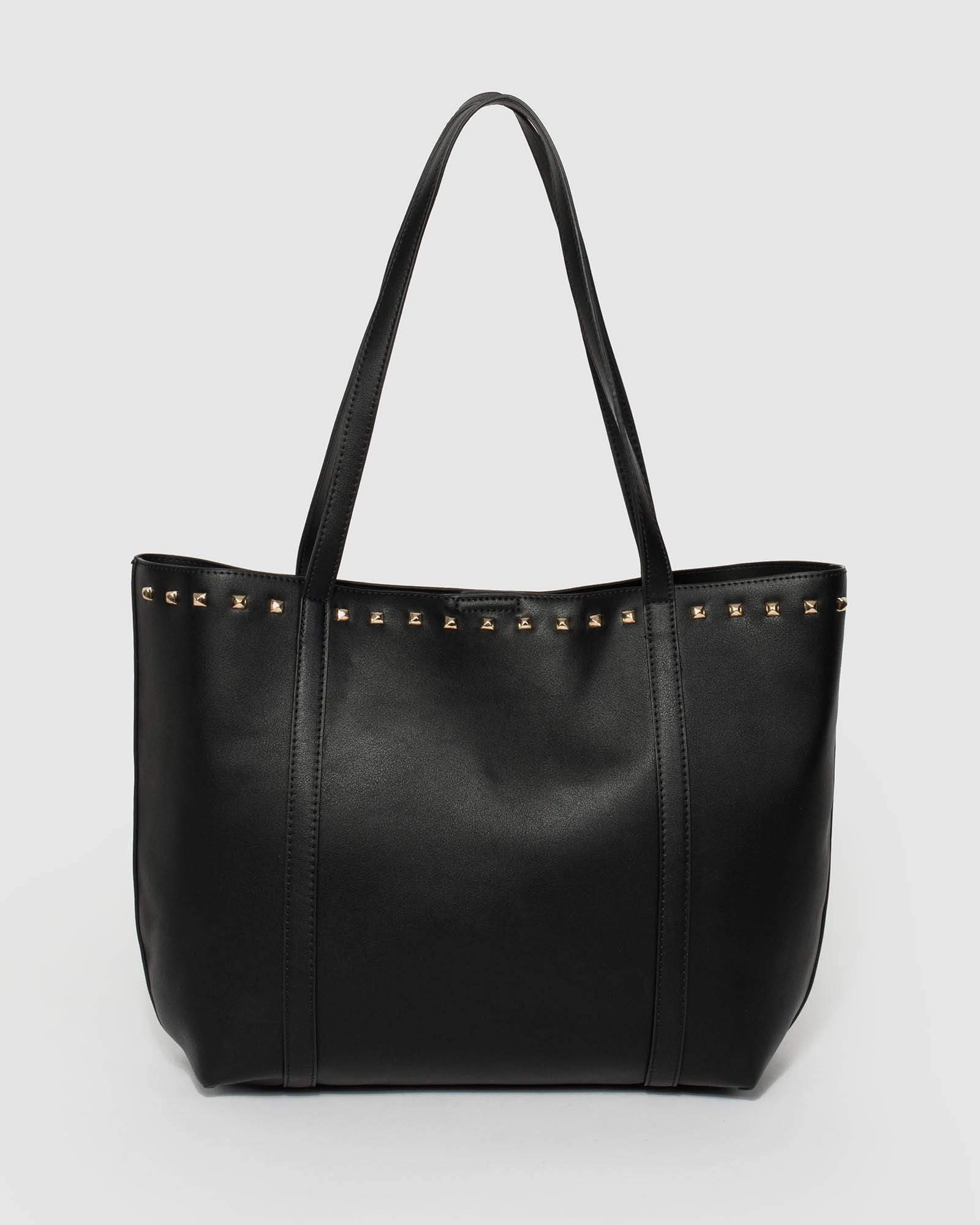 Image of Black Sabina Stud Tote Bag