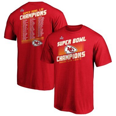 Kansas City Chiefs NFL Pro Line by Fanatics Branded Super Bowl LIV Champions Huddle Roster T-Shirt - Red