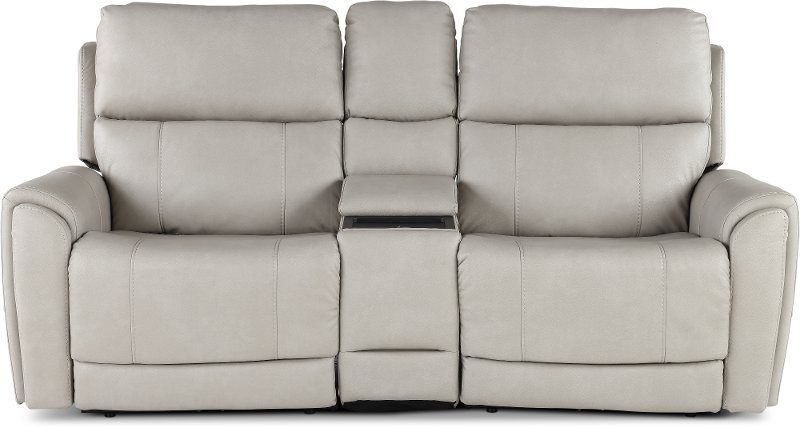 Damon Capriccio Dove Power Reclining Loveseat with Console