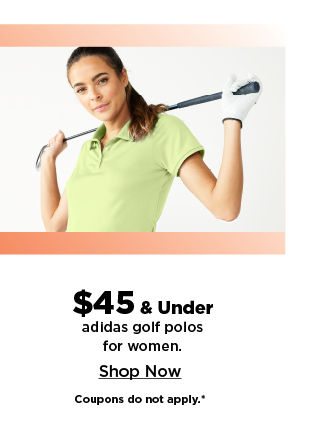 shop $45 and under adidas golf polos for women