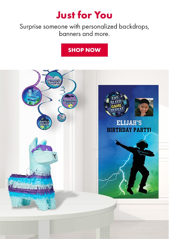 Personalize Your Birthday Party | Make your celebration even more memorable with supplies like personalized birthday backdrops, banners and more. | SHOP NOW