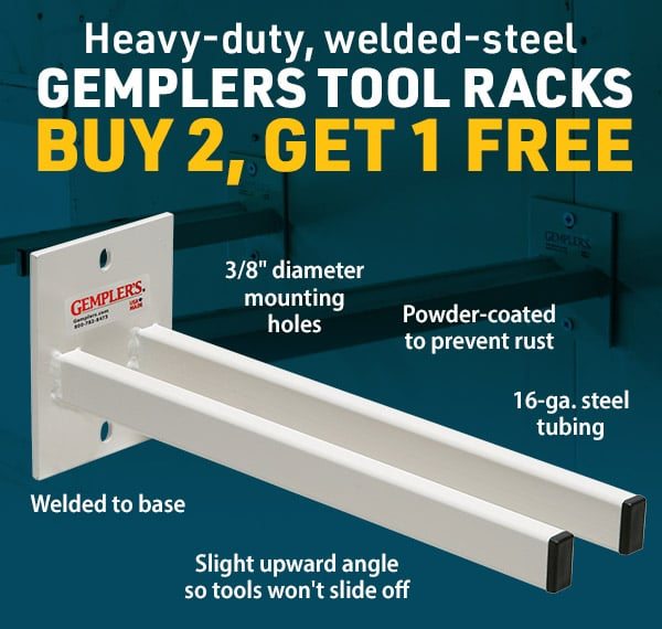 Heavy-duty, welded steel Gemplers Tool Racks. Buy 2, Get 1 FREE. 