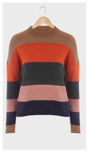 Womens Multicolour Stripe Chunky Jumper