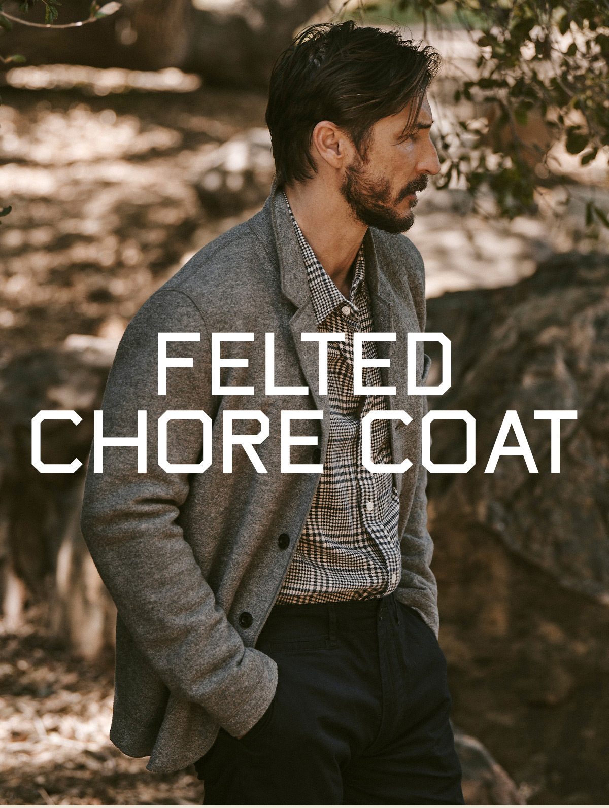 buck mason felted chore coat