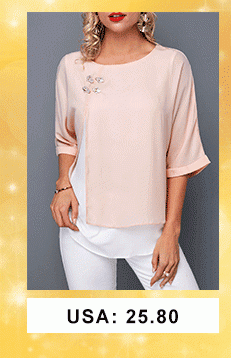 Layered Round Neck Light Pink T Shirt