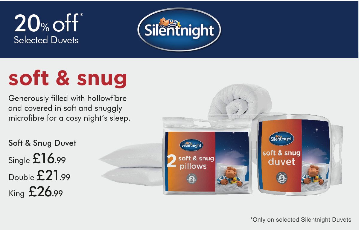 20% off Selected Duvets