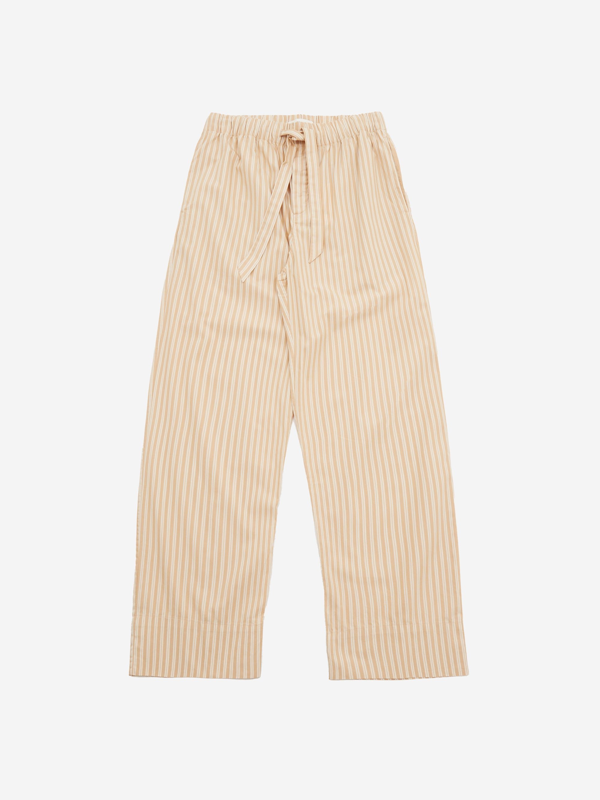 Image of TEKLA Cotton Poplin Pyjama Pant - Corinth Stripes