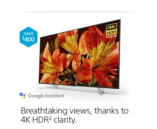 65” Class (64.5” diag.) X850F 4K HDR Ultra HD TV