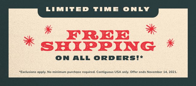 Free Shipping on all orders