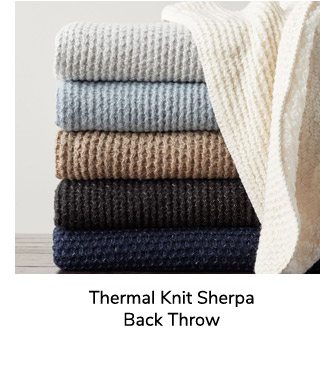 Thermal Knit Sherpa Back Throw