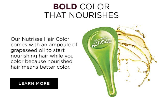 BOLD COLOR THAT NOURISHES - Our Nutrisse Hair Color comes with an ampoule of grapeseed oil to start nourishing hair while you color because nourished hair means better color. - LEARN MORE