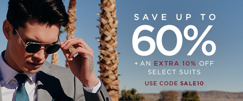 Extra 10% off select suits - use code SALE10