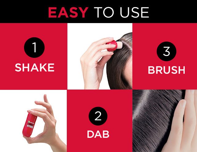 EASY TO USE - 1: SHAKE - 2: DAB - 3: BRUSH