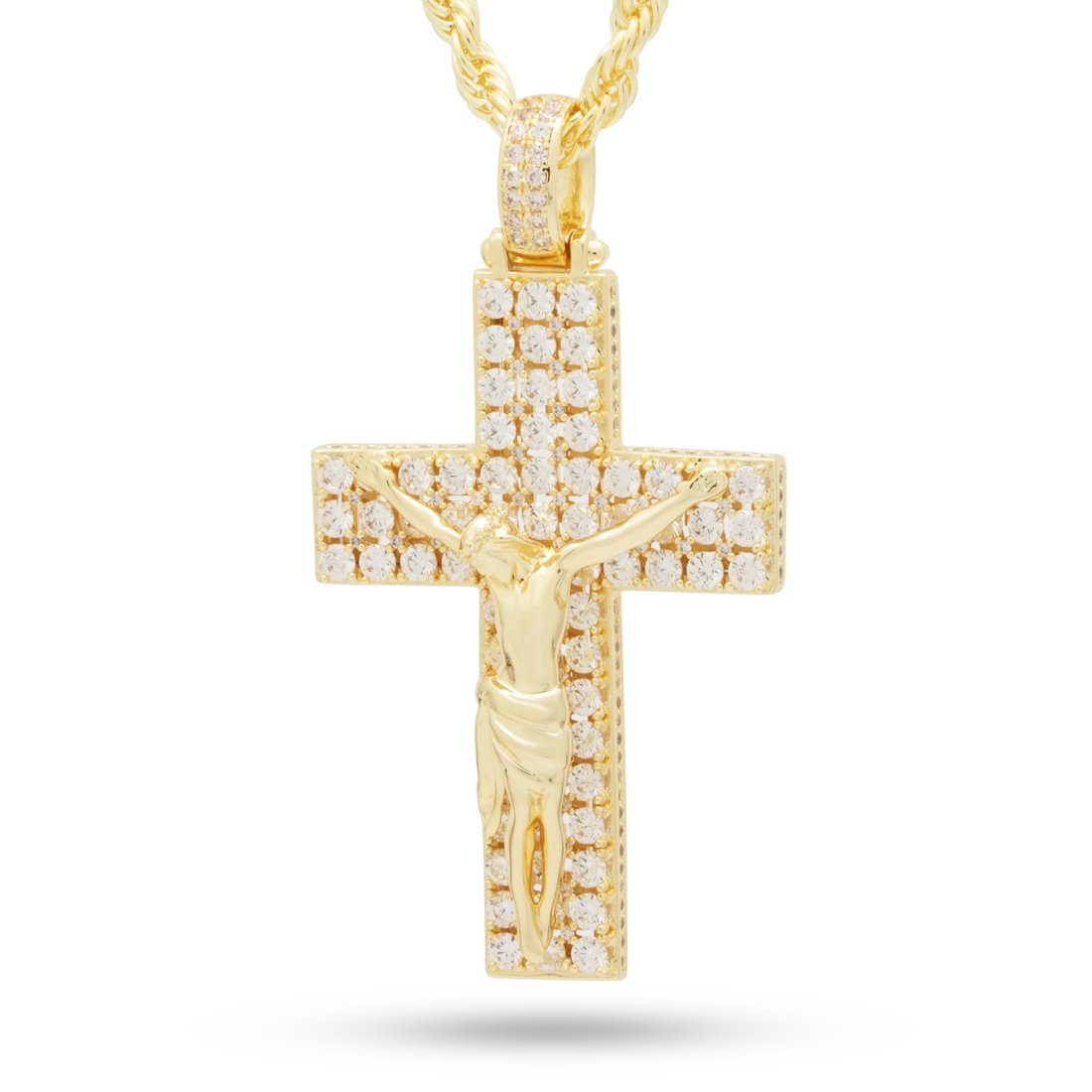 Image of Notorious B.I.G. x King Ice - 14K Gold Biggie Crucifix Necklace