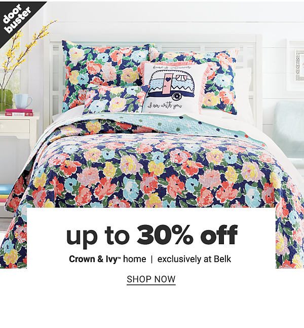 Up to 30% off Crown & Ivy Home - Shop Now