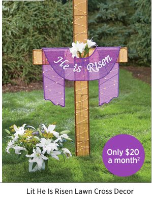 Lit He Is Risen Lawn Cross Decor