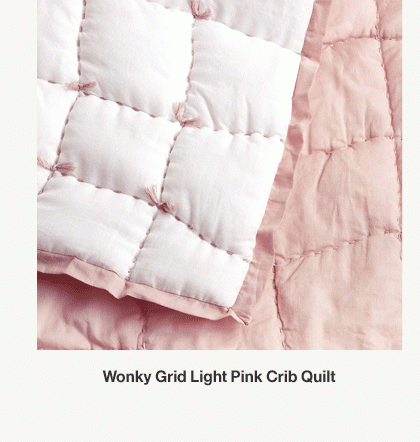 Wonky Grid Light Pink Crib Quilt