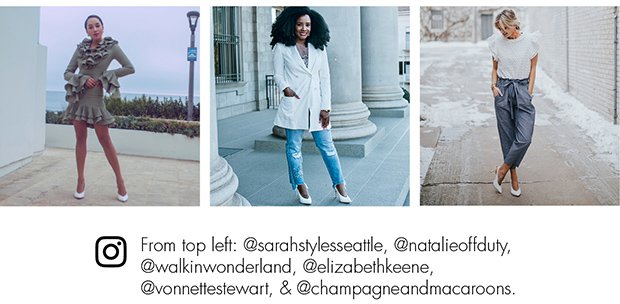 FROM TOP LEFT: @SARAHSTYLESSEATTLE, @NATALIEOFFDUTY, @WALKINWONDERLAND, @ELIZABETHKEENE, @VONNETTESTEWART, & @CHAMPAGNEANDMACAROONS.