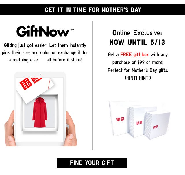 GET IT IN TIME FOR MOTHERS DAY - SHOP NOW