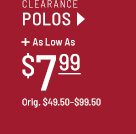 Clearance Polos $7.99