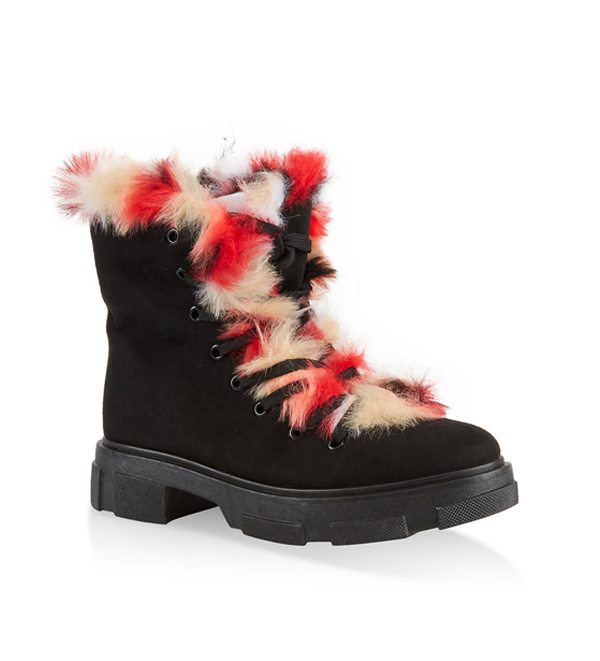 Faux Fur Trim Hiking Boots