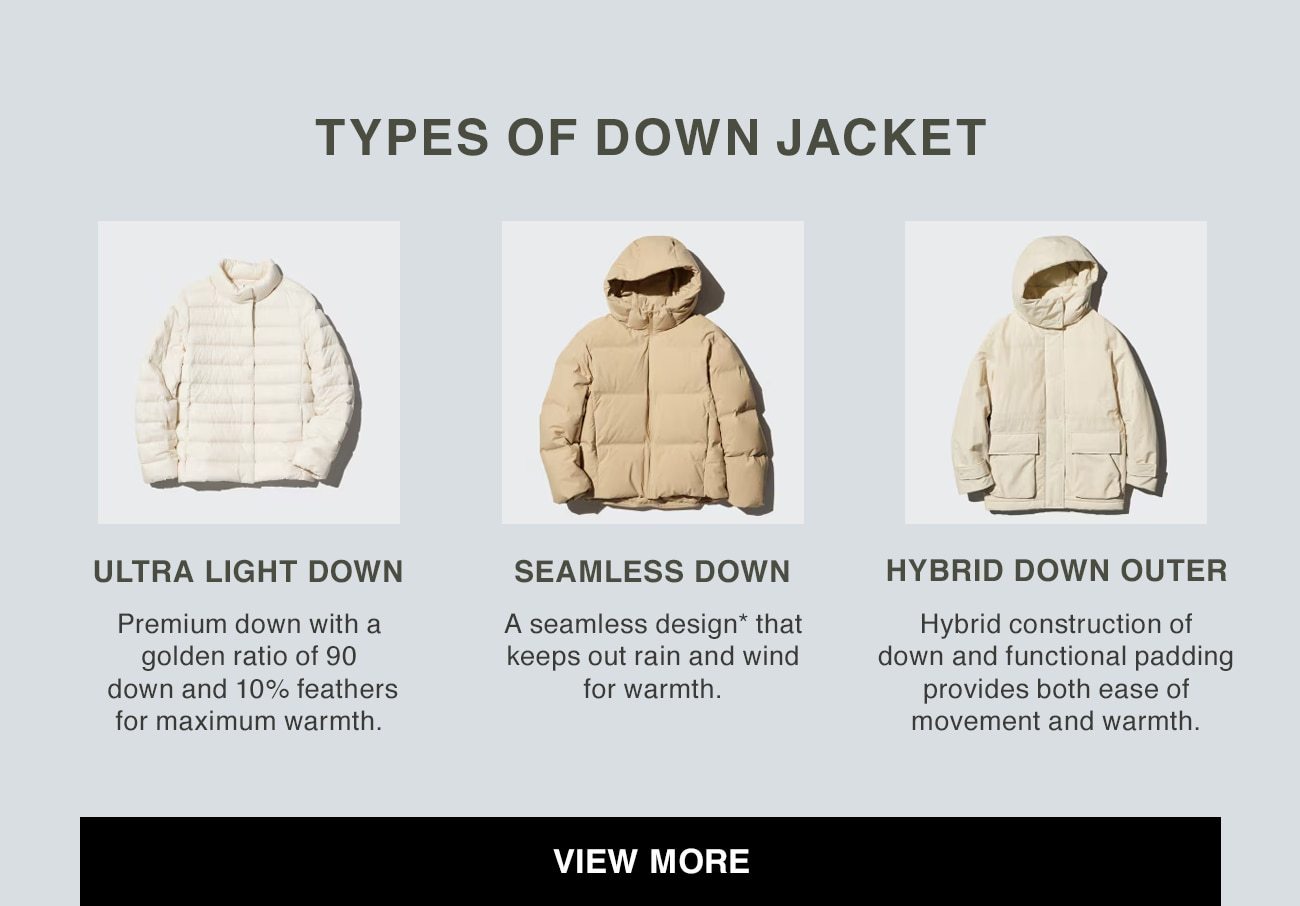 INFO TYPES OF DOWN JACKET