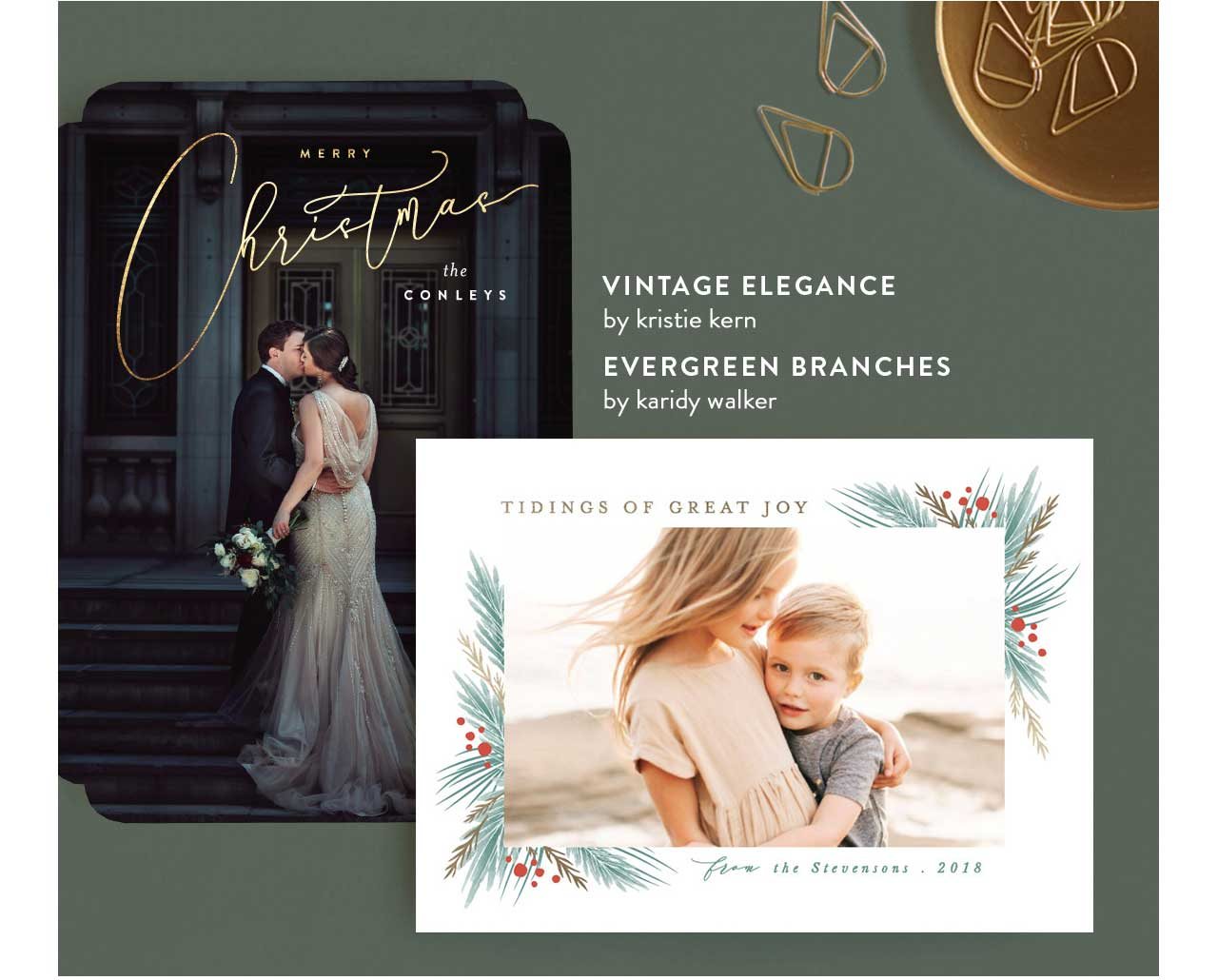 Vintage Elegance by Kristie Kern, evergreen branches by Karidy Walker