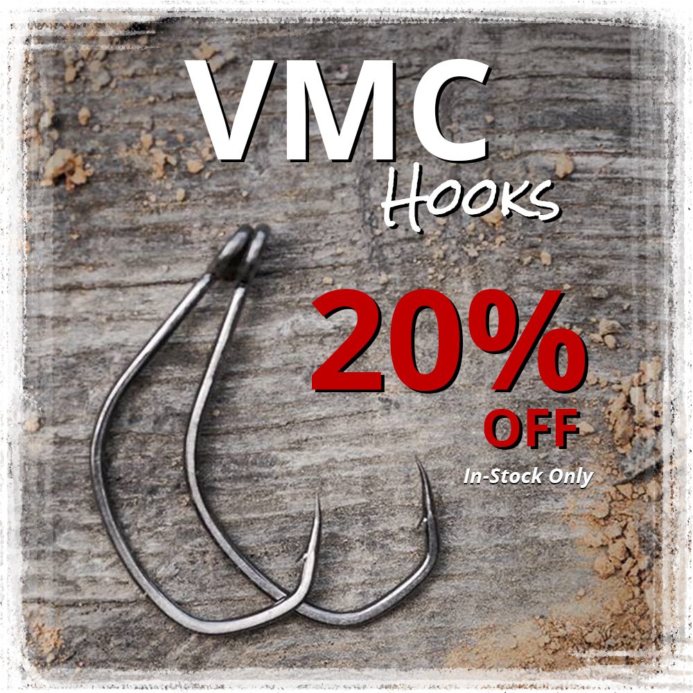 Save 20% on in-stock VMC Hooks