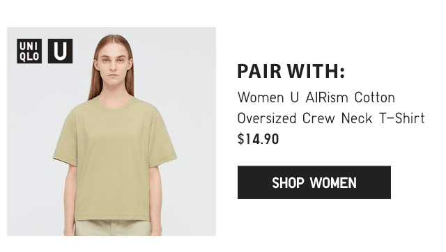 PAIR - WOMEN U AIRISM COTTON OVERSIZED CREW NECK T-SHIRT