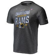 Men's NFL Pro Line by Fanatics Branded Heather Charcoal Los Angeles Rams 2018 NFC Champions Trophy Collection Locker Room T-Shirt