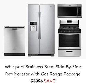 Shop Whirlpool Stainless Steel Side-By-Side Refrigerator with Gas Range Package