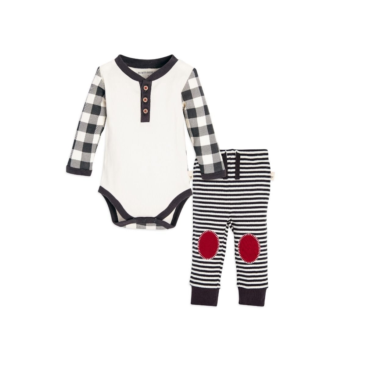 Mini Buffalo Check Organic Baby Bodysuit & Pant Set