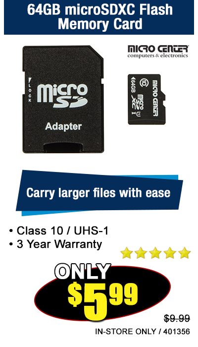 64GB micro SDXC Flash Memory Card