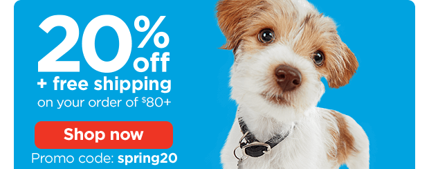 20% off + free shipping on your order of $80+. Promo code: spring20. Shop now.