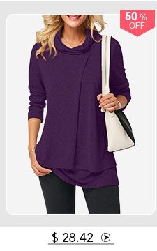 Long Sleeve Cowl Neck Layered T Shirt