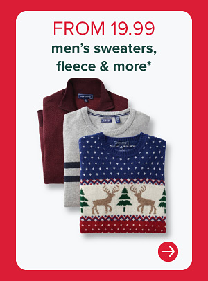 Men's sweaters. From 19.99 men's sweaters, fleece and more.