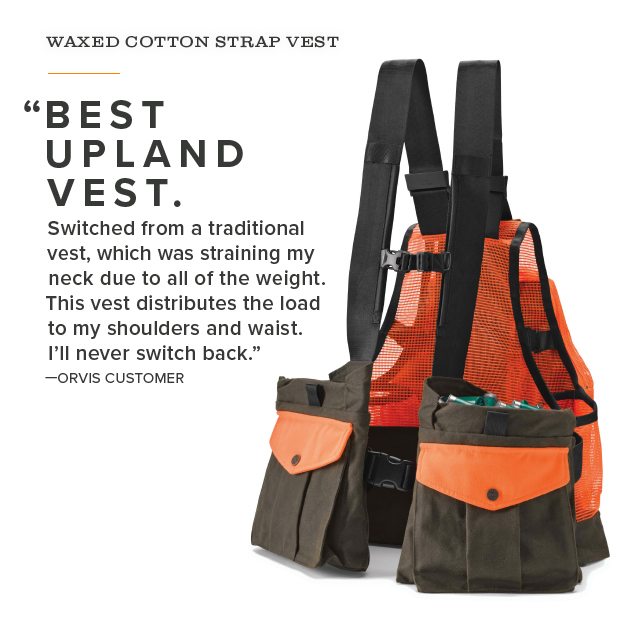 Orvis Upland Bird Vest Waxed Cotton Strap Vest