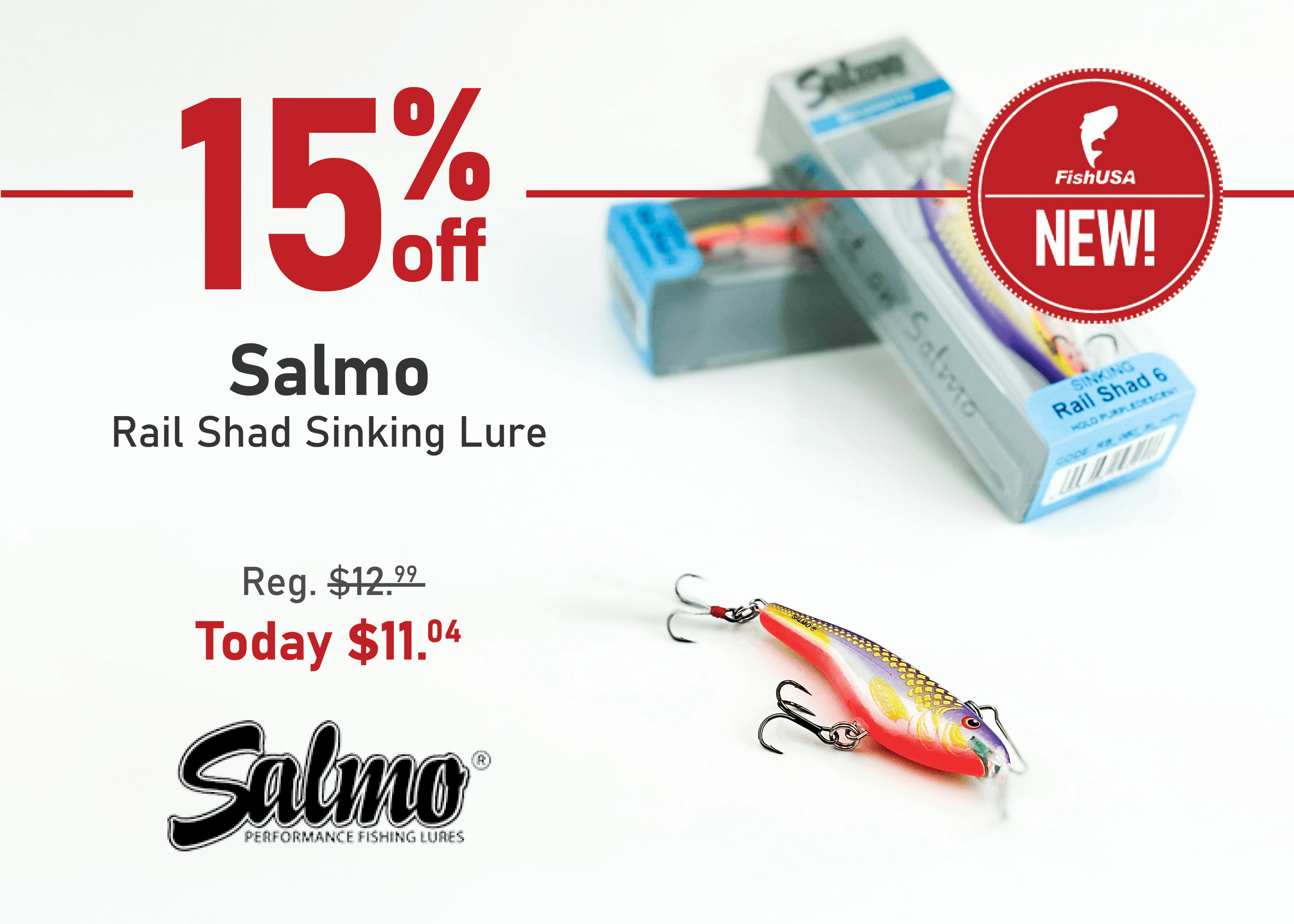 Save 15% on the Salmo Rail Shad Sinking Lure 