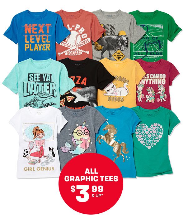 All Graphic Tees $3.99 & Up