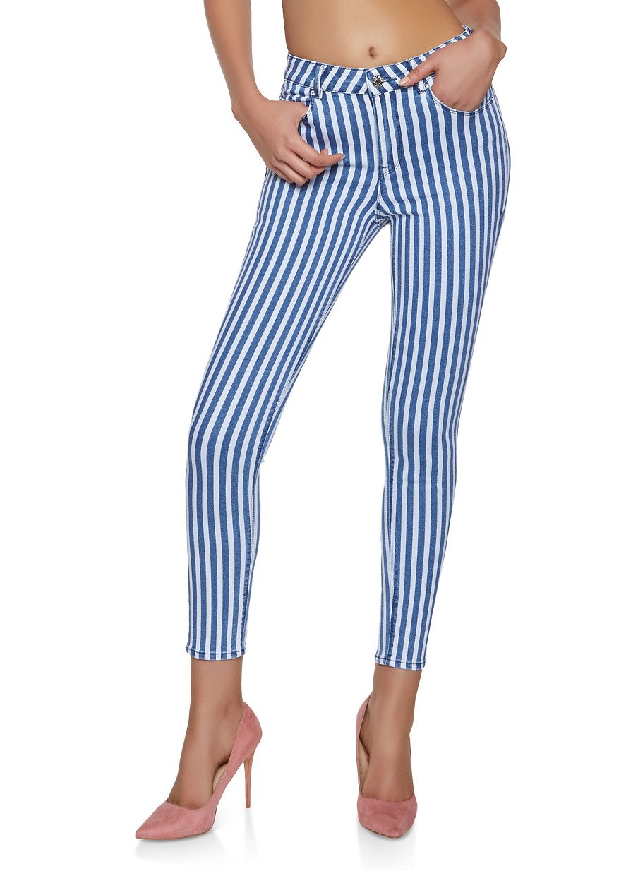 Almost Famous Striped Skinny Jeans