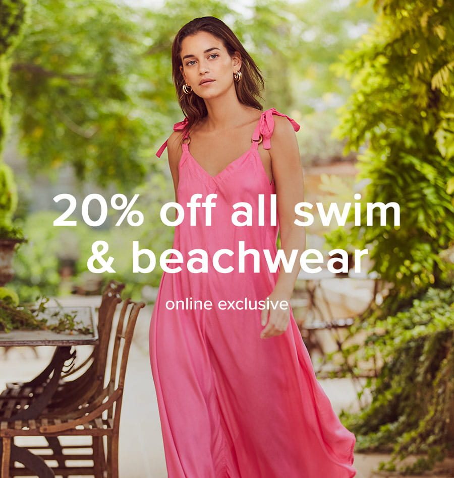 20% off all swim & beachwear
