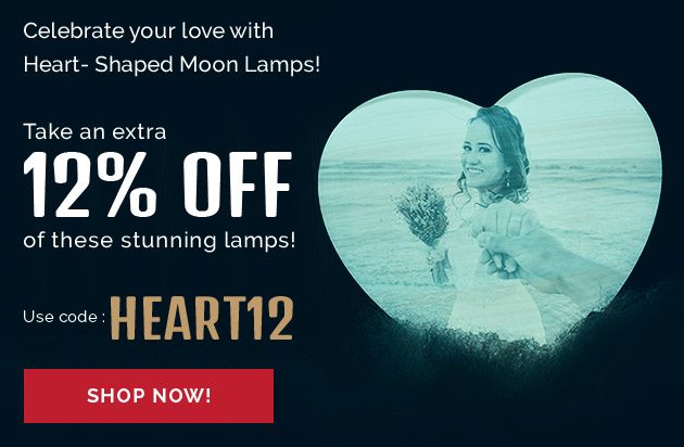 Celebrate your love with Heart- Shaped Moon Lamps!