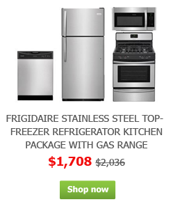 Frigidaire Stainless Steel Top-Freezer Refrigerator Kitchen Package with Gas Range