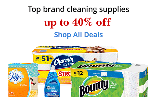 Save up to 40% off select top brand cleaning supplies